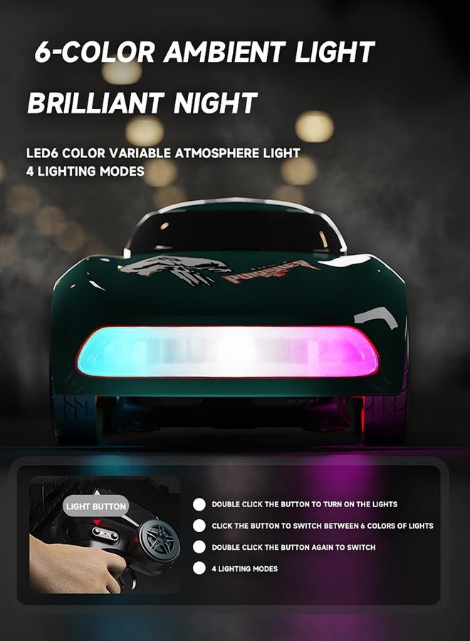 ANTSIR Mini RC Drift Car for Adults, 1/64 Desktop Drift Car with Colorful Lights, Desk Remote Control Cars for Race, Hobby Gifts and Toys (Black Concept Model) - Image 3